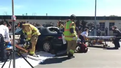 California Highway Patrol conducts ‘Every 15 Minutes’ drunk driving demo at Mission Vista High School