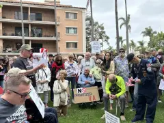 ‘VA … saved my life’ – marchers in Coronado protest federal cuts to veterans benefits
